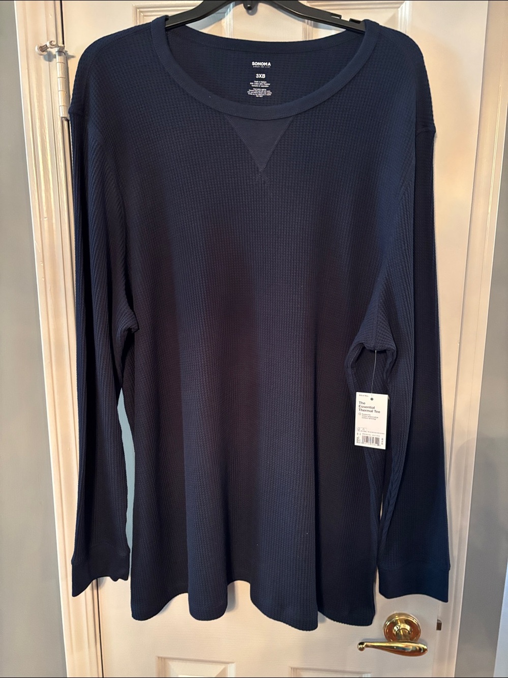 Sonoma Navy Blue Waffle-Knit Long Sleeve Tee NWT